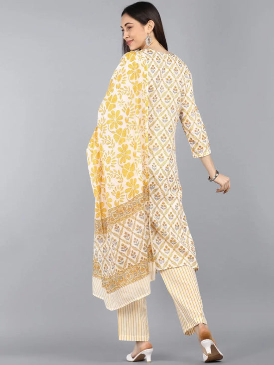 Ahika Pure Cotton Printed Kurta Pant Dupatta-VKSKD1088AB_XS