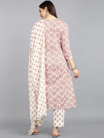 Ahika Pure Cotton Printed Kurta Pant Dupatta-VKSKD1106AB_S