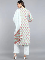 Ahika Pure Cotton Printed Kurta Pant Dupatta-VKSKD1117AB_S