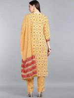 Ahika Pure Cotton Printed Kurta Pant Dupatta-VKSKD1271AB_S