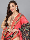 Cotton Blend Tan Embroidered Multicolor Party wear