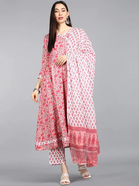 Ahika Cotton Printed Kurta Pant Dupatta Set-VKSKD1137E_L