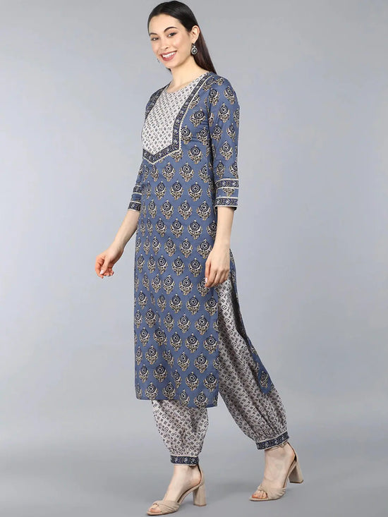 Ahika Pure Cotton Printed Kurta Pant Dupatta-VKSKD1206_S