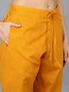 Chrome Yellow Cotton Blend Straight Kurta Pant