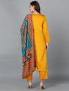 Chrome Yellow Cotton Blend Straight Kurta Pant