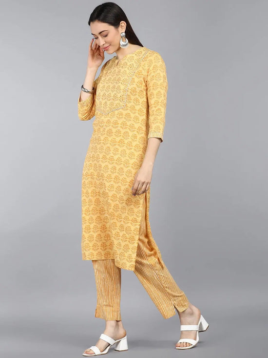 Ahika Pure Cotton Printed Kurta Pant Dupatta-VKSKD1111AB_XS