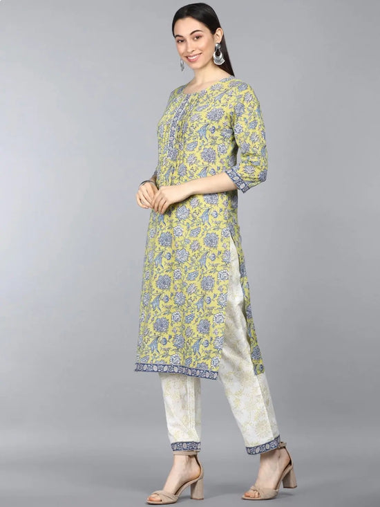 Ahika Pure Cotton Printed Kurta Pant Dupatta-VKSKD1102AB_XS