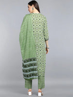 Ahika Pure Cotton Printed Kurta Pant Dupatta-VKSKD1267AB_S