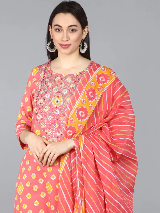 Ahika Pure Cotton Printed Kurta Trousers With-VKSKD1310_S