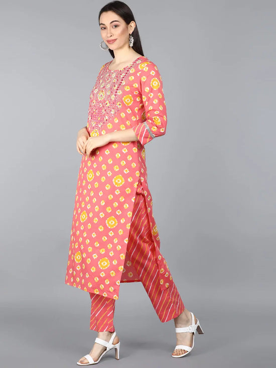 Ahika Pure Cotton Printed Kurta Trousers With-VKSKD1310_S