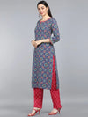 Ahika Pure Cotton Printed Kurta Pant Dupatta-VKSKD1269AB_S