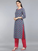 Ahika Pure Cotton Printed Kurta Pant Dupatta-VKSKD1269AB_S