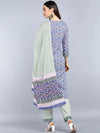 Ahika Pure Cotton Printed Kurta Pant Dupatta-VKSKD1079AB_S