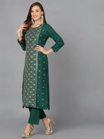 Dark Green Silk Blend Embroidered Party wear-VKSKD1783_XS