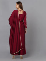 Wine Silk Blend Embroidered Festive wear Suit-VKSKD1778_XS