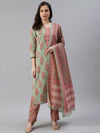 Ahika Cotton Printed Kurta Pant Dupatta Set-VKSKD1032B_L