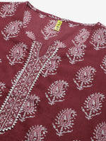 Ahika Cotton Blend Printed Kurta Pant Dupatta-VKSKD1030B_XS