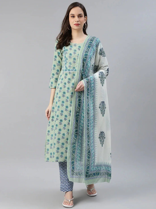 Ahika Cotton Blend Printed Kurta Pant Dupatta-VKSKD1020B_L