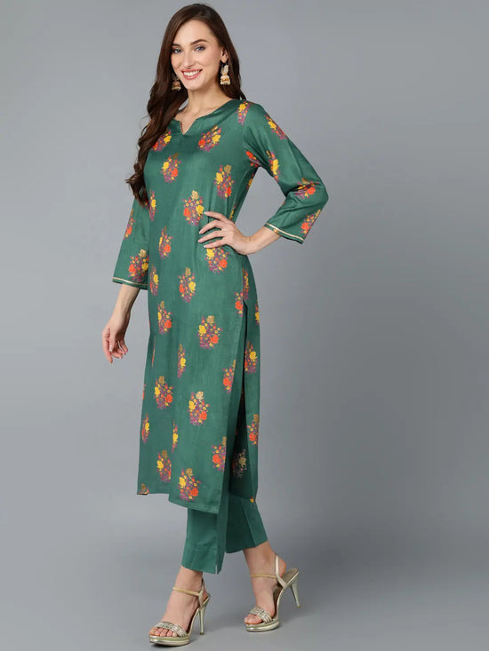 Ahika Women Cotton Floral Printed Kurta Trouser-VKSKD1745_XS