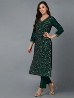 Dark Green Silk Blend Embroidered Party wear-VKSKD1754_XS