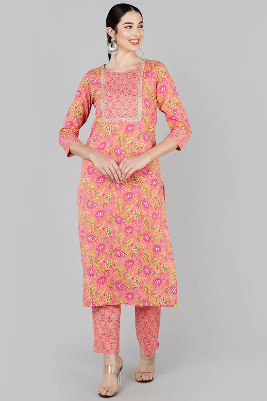 Ahika Pure Cotton Printed Kurta Trousers Set-VKSET1275_S