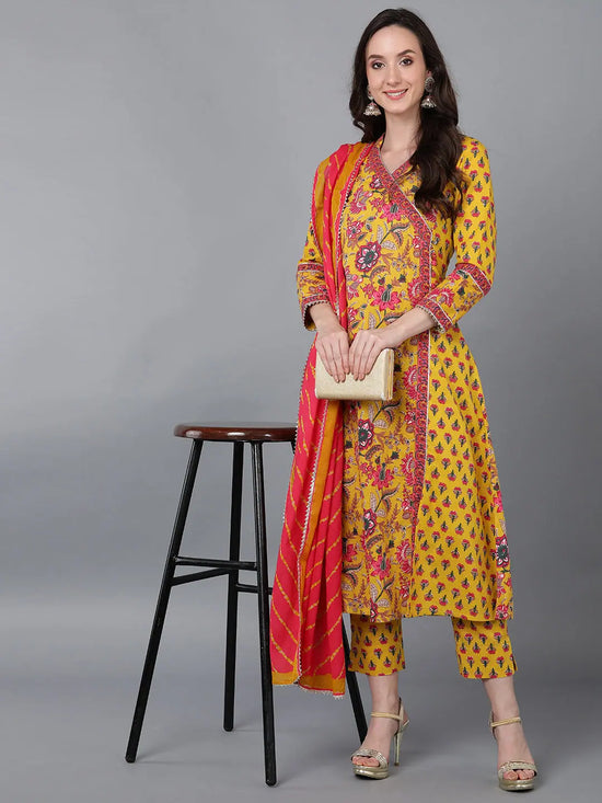 Ahika Women Cotton Floral Printed Kurta Trousers-VKSKD1595_XS