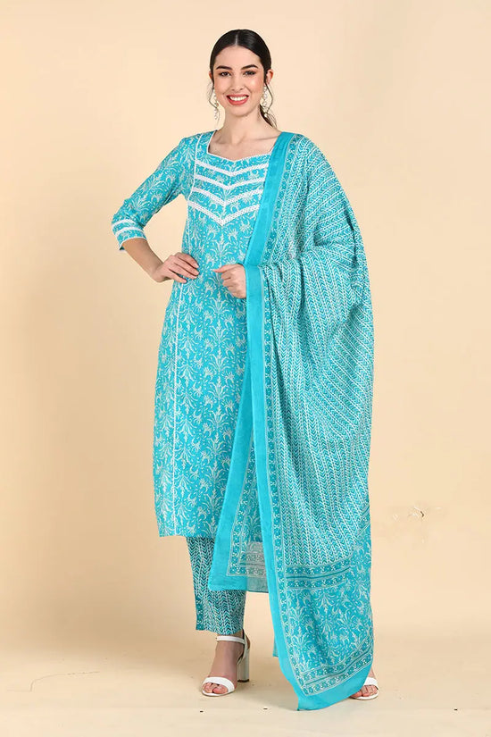 Ahika Cotton Printed Kurta Salwar Dupatta Set-VKSKD1398_S