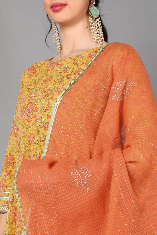 Ahika Cotton Printed Kurta Sharara Dupatta Set-VKSKD1412_XS