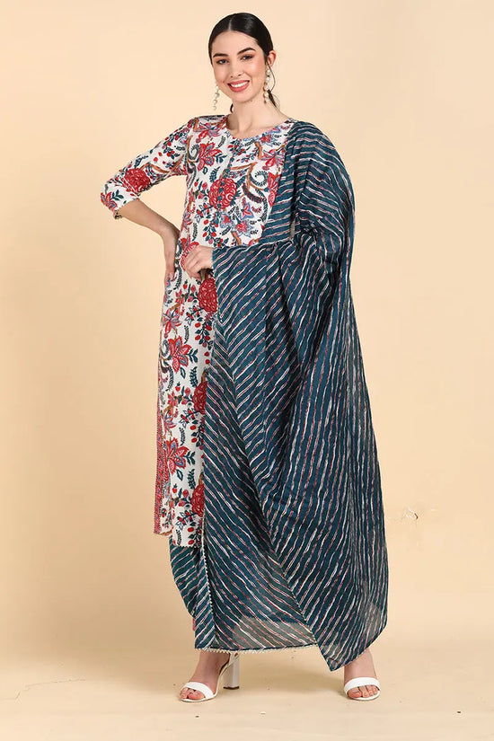 Ahika Cotton Printed Kurta Salwar Dupatta Set-VKSKD1395_S