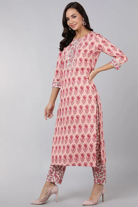 Ahika Pure Cotton Printed Kurta Trousers With-VKSKD1379_S