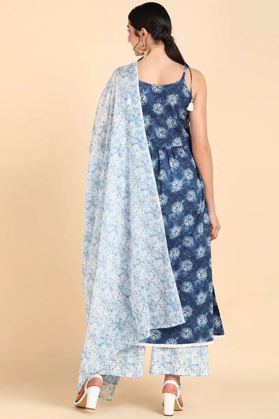 Ahika Cotton Printed Kurta Palazzos Dupatta Set