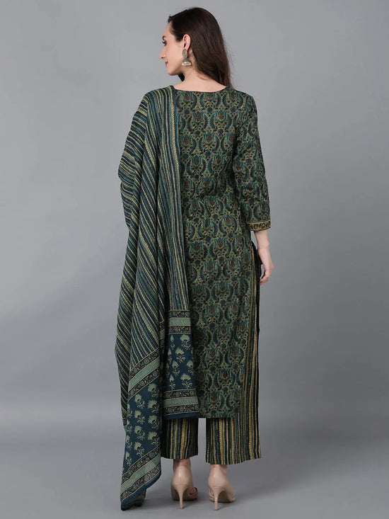 Ahika Women Cotton Abstract Printed Kurta Palazzos