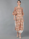 Ahika Women Silk Blend Floral Printed Kurta