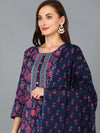 Ahika Women Blue Cotton Blend Floral Printed-VKSKD1649A_XS