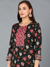 Ahika Women Black Cotton Blend Floral Printed-VKSKD1233A_XS