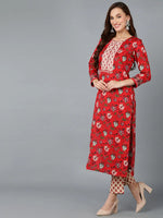 Ahika Women Cotton Blend Floral Printed Kurta-VKSKD1235A_XS