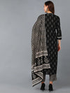 Ahika Women Black Cotton Blend Paisley Printed