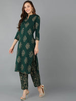 Ahika Women Cotton Printed Floral Kurta Trousers-VKSKD1164A_S