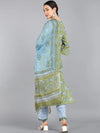 AHIKA Women Green Blue Ethnic Motifs Printed