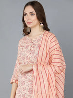 Ahika Cotton Printed Kurta Trouser With Dupatta