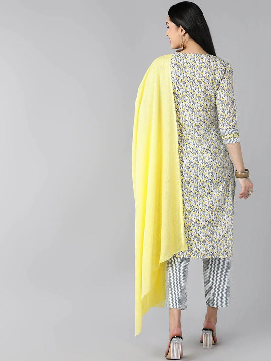 Ahika Cotton Printed Kurta Pant Dupatta Set-VKSKD1198E_L