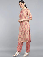 Ahika Pure Cotton Printed Kurta Pant Dupatta-VKSKD1031AB_S