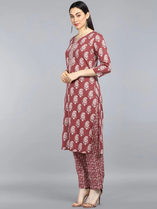 Ahika Pure Cotton Printed Kurta Pant Dupatta-VKSKD1035AB_XS