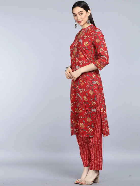 Ahika Pure Cotton Printed Kurta Pant Dupatta-VKSKD1037AB_XS