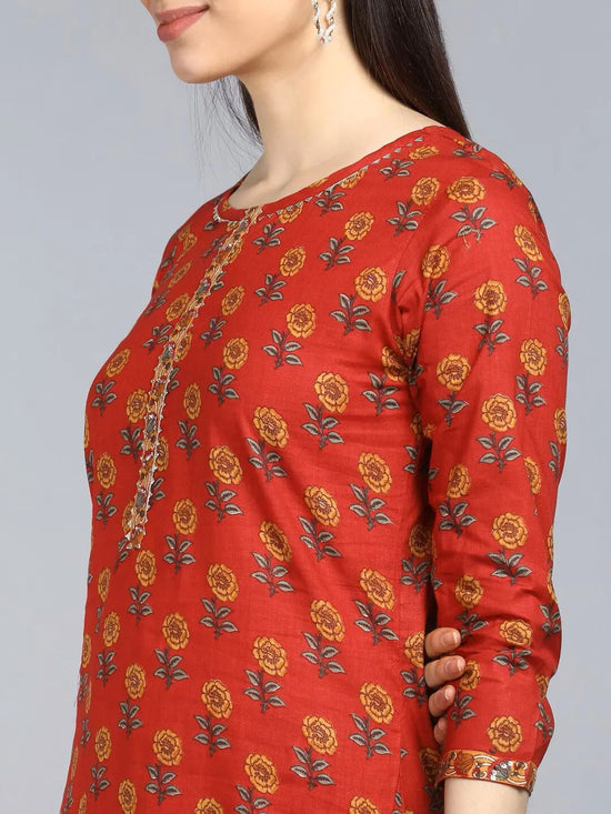 Ahika Pure Cotton Printed Kurta Pant Dupatta-VKSKD1027AB_XS