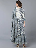 Cotton Off White Paisley Printed Kurta Pant