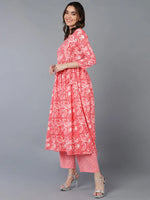 Cotton Pink Paisley Printed Kurta Pant With