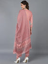 Cotton Pink Floral Printed Kurta Pant With