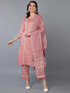 Cotton Pink Floral Printed Kurta Pant With