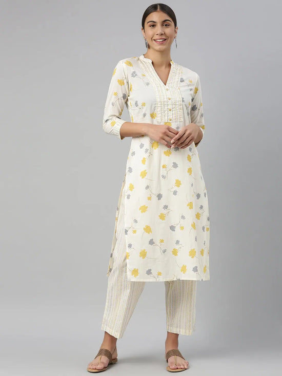 Ahika Women's Cotton Printed Kurta Palazzo Set-VKSET1164E_L